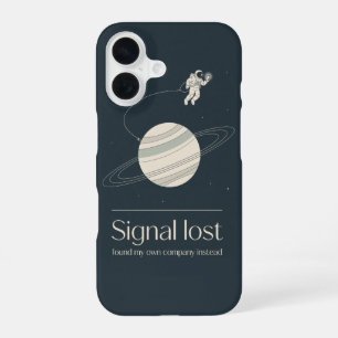 Para iPhone 16 Funda de teléfono espacial con señal de astronauta