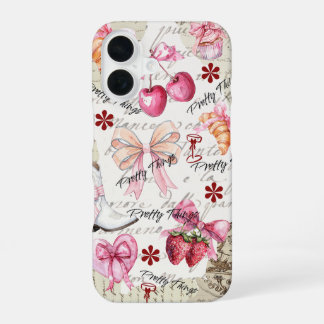 Para iPhone 16 Funda de teléfono estética Coquette Collage Vintag