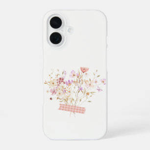 Para iPhone 16 Funda de teléfono floral pastel Cottagecore vintag