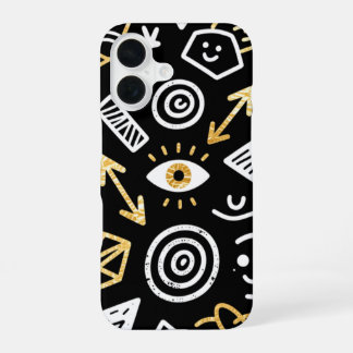 Para iPhone 16 Funda de teléfono negra mate de moda