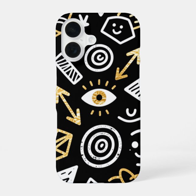 Para iPhone 16 Funda de teléfono negra mate de moda (Reverso )