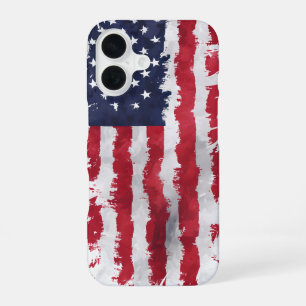 Para iPhone 16 Funda de teléfono patriótica de la bandera america