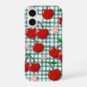 Para iPhone 16 Funda de teléfono personalizada con cereza sobre g