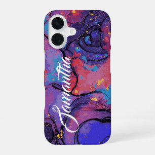 Para iPhone 16 Funda de teléfono personalizada con nombre de márm