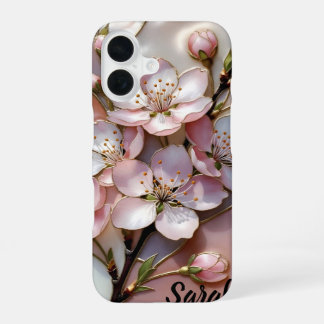 Para iPhone 16 Funda de teléfono personalizada de flor de cerezo