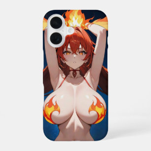 Para iPhone 16 Funda de teléfono resistente con poder de llama in
