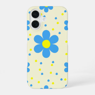 Para iPhone 16 Funda de teléfono Retro Blue Daisy