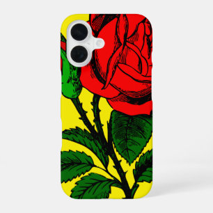 Para iPhone 16 Funda de teléfono Rosa Artística