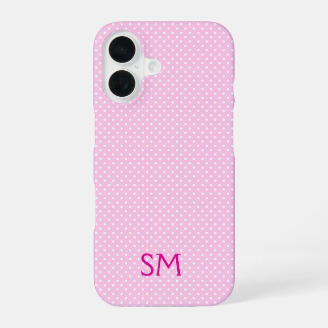 Para iPhone 16 Funda de teléfono rosa pastel personalizada con lu (Reverso )