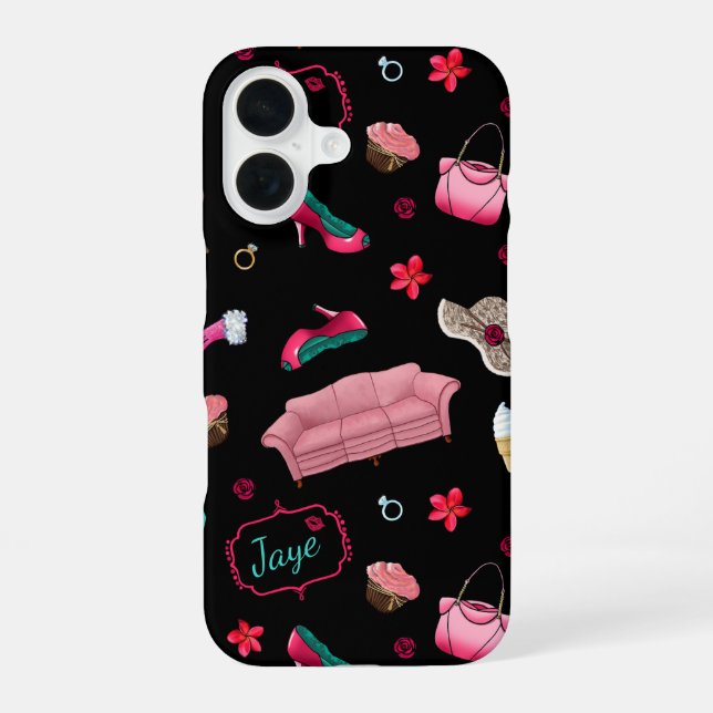Para iPhone 16 Funda de teléfono sonriente y elegante (Reverso )