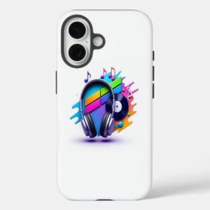 Para iPhone 16 Funda de teléfono Vibrant Music Vibes – Arte de vi