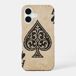 Para iPhone 16 Funda de teléfono vintage As de Picas