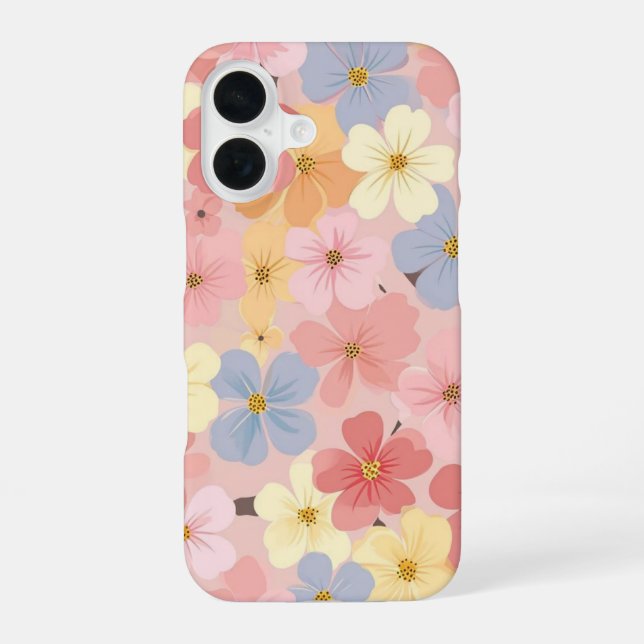 Para iPhone 16 Funda floral encantadora (Reverso )