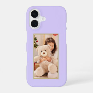 Para iPhone 16 Funda pastel de lavanda con foto personalizada - C