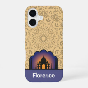 Para iPhone 16 Funda Personalizada con el Taj Mahal Silueteado Ca