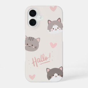 Para iPhone 16 Hallo Kitty Minimalista - Funda de Teléfono