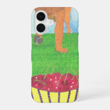 Huellas de perro y funda de teléfono de cereza