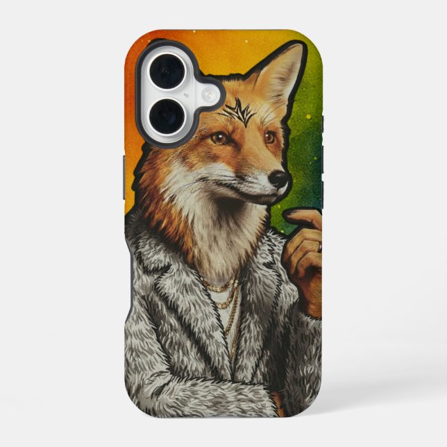 Para iPhone 16 La funda de teléfono Gentleman Fox  (Reverso )