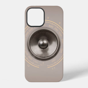 Para iPhone 12 Altavoz musical y Funda de radio retro Mate iPhon