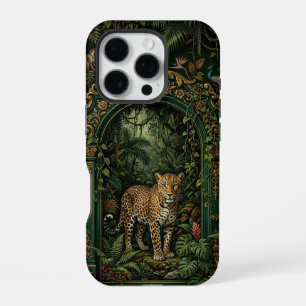 Para iPhone 16 Pro Arco de la Jungla del Leopardo Salvaje   Funda par