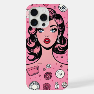Chica de arte pop funda diseño de funda rosa