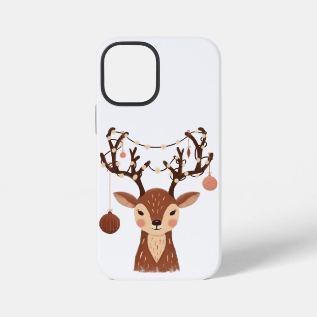 Para iPhone Ciervo de Navidad acogedor con adornos y funda par (Reverso )