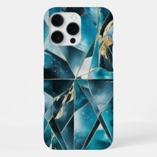Para iPhone 16 Pro Max Cobre Elegante Funda de Oro Teal Opulento Femeni