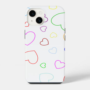 Para iPhone 14 Corazones Felices 1 - Coloridos - Funda Giral Cute