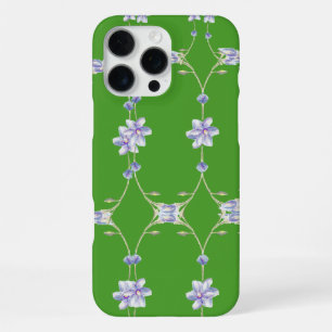 Para iPhone 16 Pro Max Elegancia floral verde – Funda de teléfono