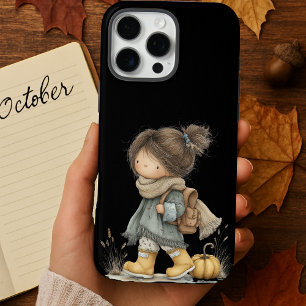 Para iPhone 16 Pro Max Estética negra y acogedora Boho Funda de Niña del