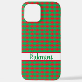 Para iPhone 12 Pro Max Feliz Navidad rojo y verde funda