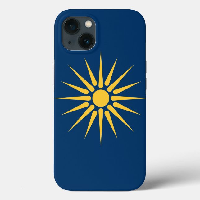 Para iPhone Funda Apple Case-Mate Patriótica, bandera de Maced (Reverso )