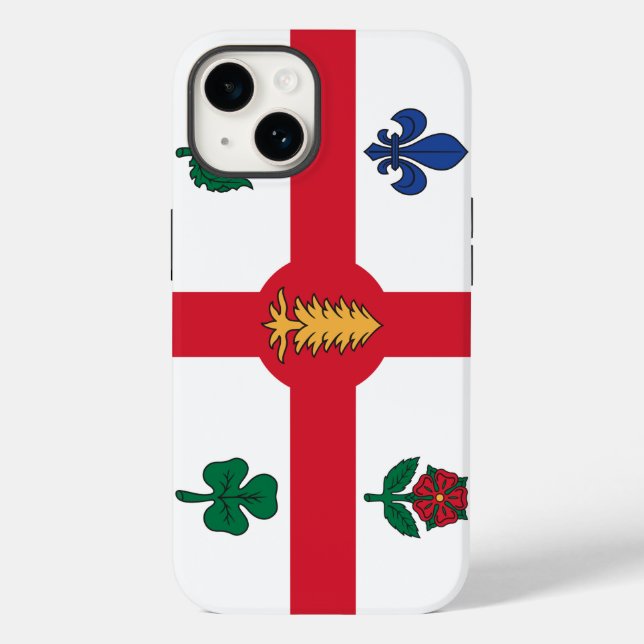 Para iPhone Funda Apple Case-Mate patriótica, bandera de Montr (Reverso )