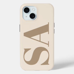 Para iPhone 15 Funda Case-Mate de moda en Blanco Antiguo con Mono