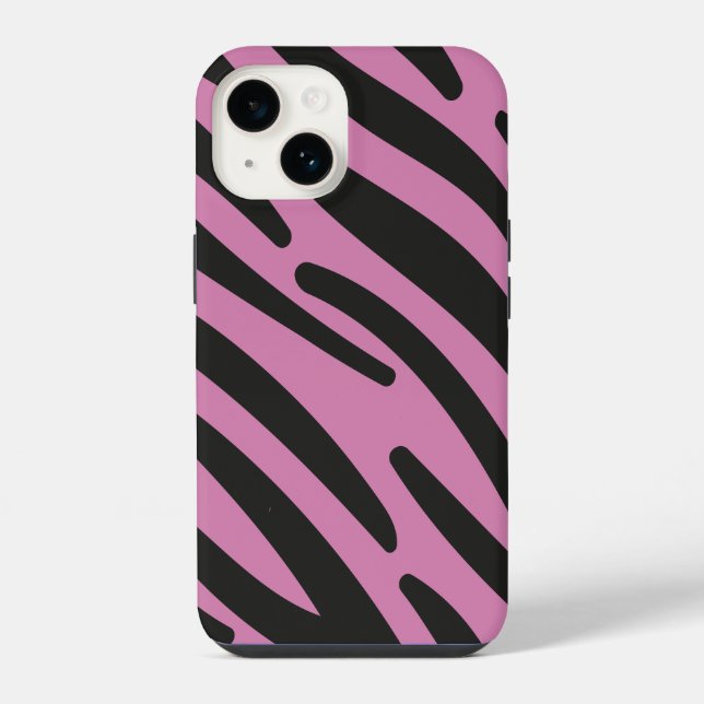 Para iPhone Funda Case-Mate de rayas de cebra rosa (Reverso )