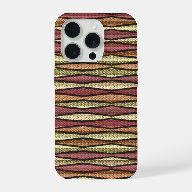 Para iPhone Funda con aspecto de tela Zig Zag (Reverso )