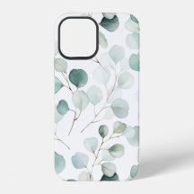 Funda con patrón de eucalipto acuarela