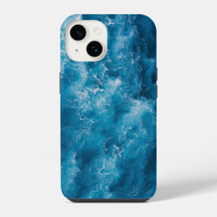 Para iPhone 14 Funda con patrón de geoda azul turquesa Pretty