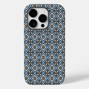 Para iPhone 14 Pro Funda con patrón de mitón azul, negro y blanco est