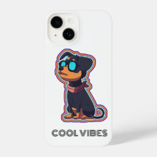 Para iPhone 14 Funda con un perro fresco que emite vibraciones fr