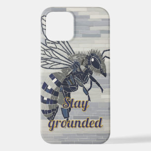 Para iPhone 12 Funda de Arte Pizarra Gris Mosaico de Abeja
