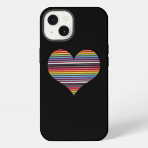 Funda de corazón de cable de cinta de arcoíris par