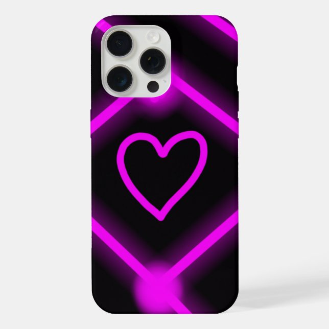 Para iPhone funda de diseño de corazón morado/rosa brillante (Reverso )