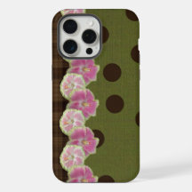 Funda de flores a rayas rosadas vintage con lunare