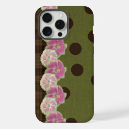 Funda de flores a rayas rosadas vintage con lunare