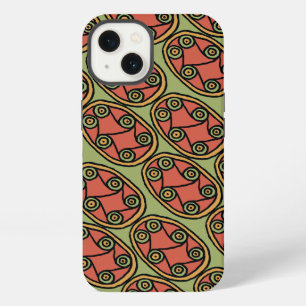 Funda de iPad verde con escudo tribal egipcio