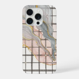 Funda de mármol líquido abstracto dorado rosa gris