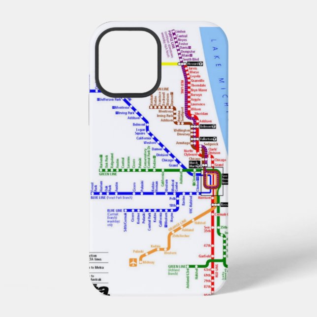 Para iPhone Funda de metro Funda-Mate de Chicago (Reverso )