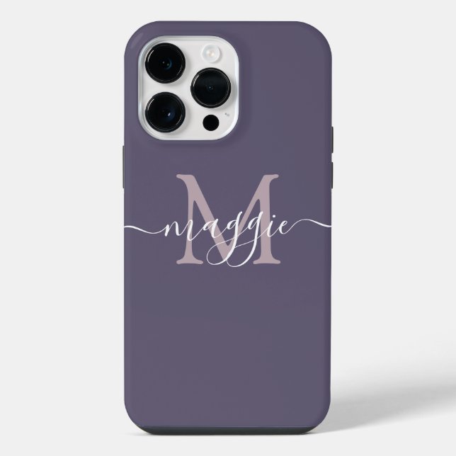 Para iPhone Funda de monograma de letra script pastel Case-Mat (Reverso )