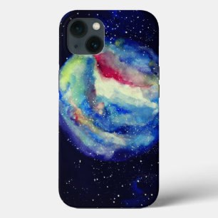 Funda de planeta, arte de cosmos en acuarela